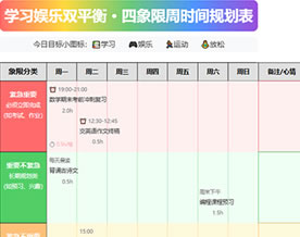 阅读理解｜学习娱乐双平衡·四象限周时间规划表PDF版